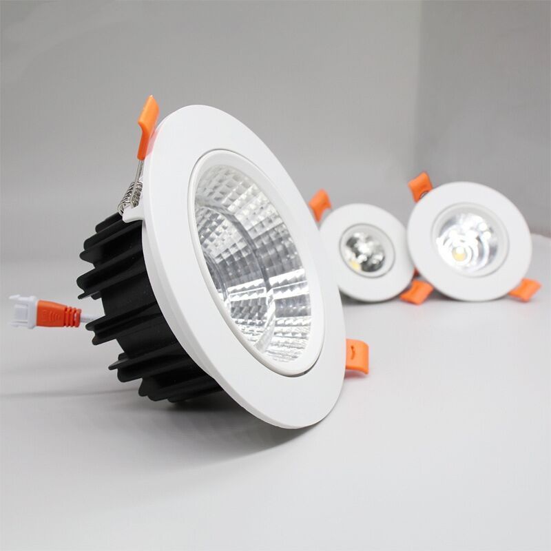 Durlitecn Commercial Ceiling Spot COB Light 2inch 3inch 3W 5W 7W 10W 20W 30W Round Housing Dimmable Recessed LED Downlight