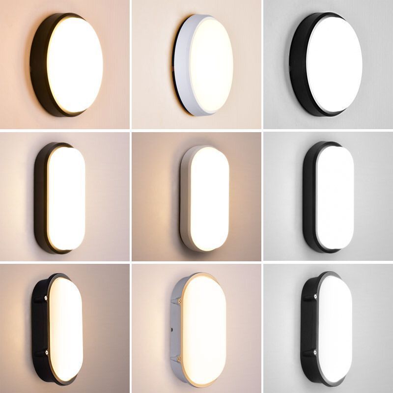 15W 20W Modern LED Moisture-Proof Front Porch Ceiling Light Surface mounted Oval for Outdoor Garden Bathroom Lighting Wall Lamps