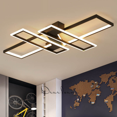 Modern Fashionable Personality Rectangle Indoor Home Living Room Ceiling Light Decor Lighting Fixture Iron 116W LED Chandelier