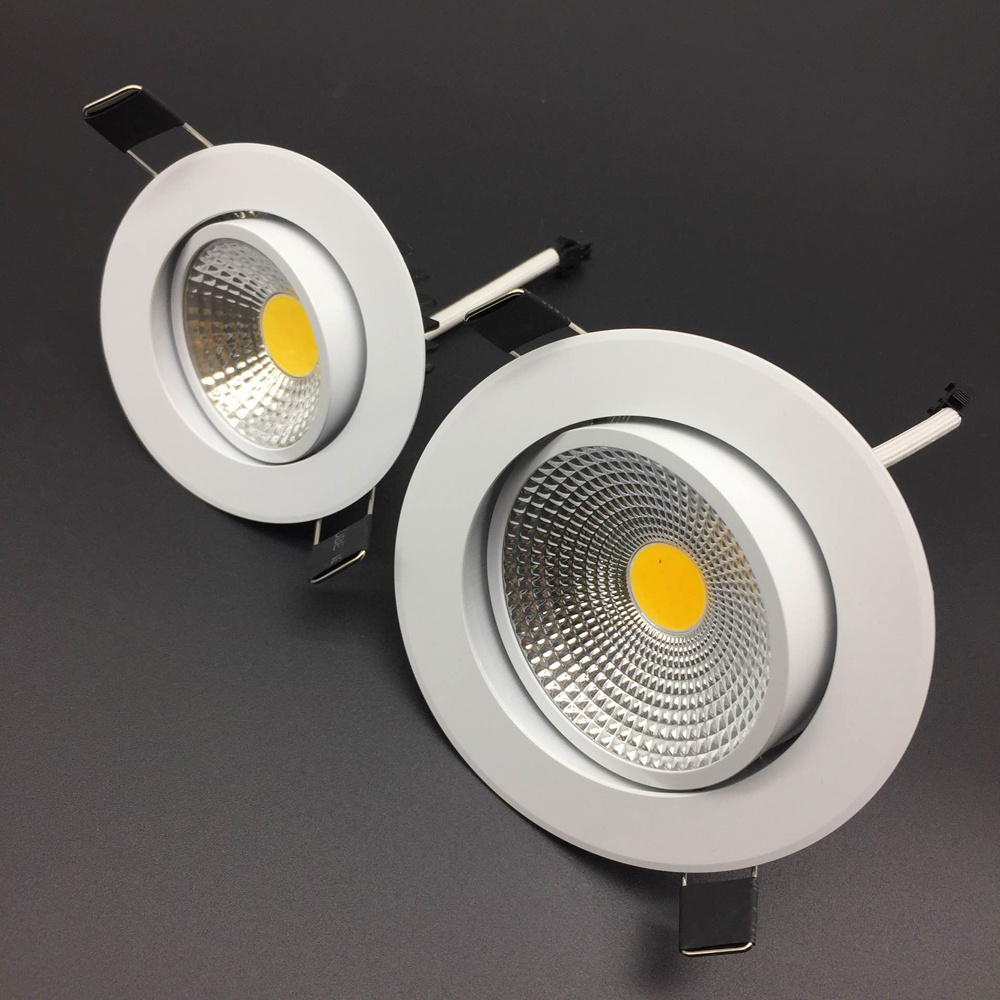 Durlitecn Commercial Lighting 3W 5W 7W 12W COB LED Downlight Recessed Spot Lights Recessed Adjustable Ceiling Downlight