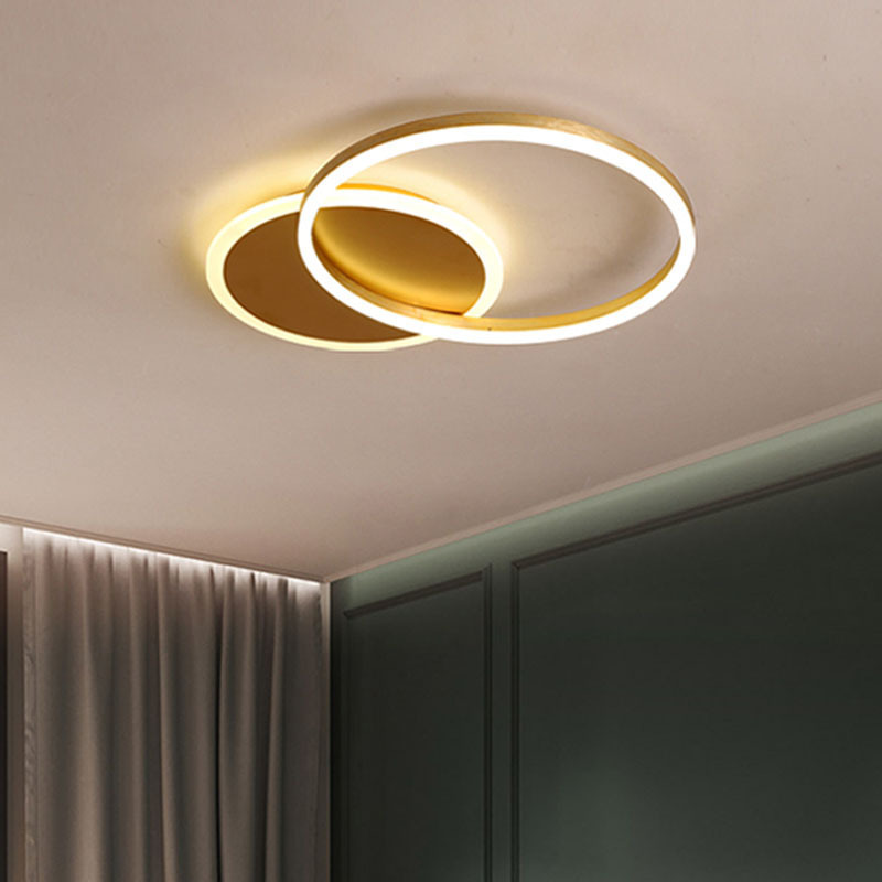 Modern Dimmable LED Chandelier Lighting For Living Room Parlor Foyer Lustres Lampadario Luminaire Ring Gold Chandelier