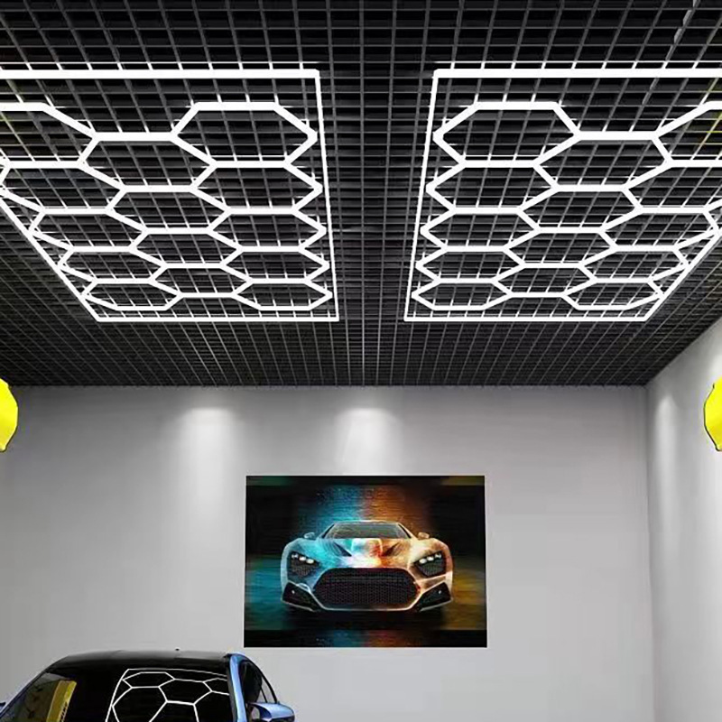 Durlitecn Custom DIY Car Wash Detailing Lighting Led Ceiling Wall Lamp Luz LED Garage Light Honeycomb Working Hexagon Lights