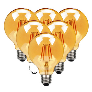 Retro 2700K Vintage Retro  E27 Base AC220V Glass Bulb Amber Clear Color 4W 7W  G80 LED  Filament  Bulb