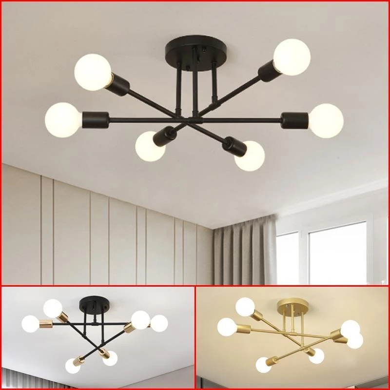 Retro Chandelier LED Ceiling E27 Pendant Lamp Dining Room chandelier Home Decor Indoor Lighting Fixture for Living Room Kitchen