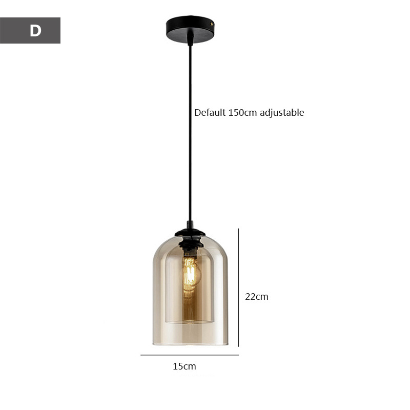 Modern hanging loft Glass lustre Pendant Light LED Nordic industrial decor Lights Fixtures E27/E26 for Kitchen Restaurant Lamps