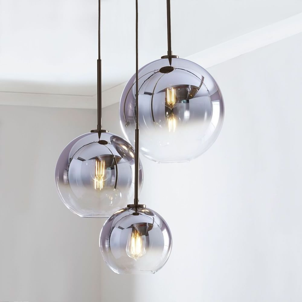 Modern Pendant Light Silver Gold Clear Glass Ball Pendants Lamp Kitchen Hanging lamp Luminaire Living Room Decor Light Fixtures