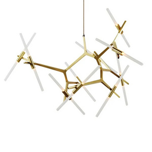 G4 Bulb Lighting Black Golden Metal Ceiling Pendant Hanging Lamp for Living Dining Room Bedroom Nordic Branch LED Chandelier