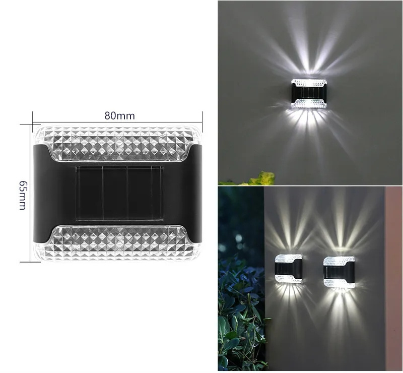 Solar Night Light Waterproof Decorative Courtyard Wall Lamp Garden Villa Mounted Up And Down Modern Outdoor Wall Light