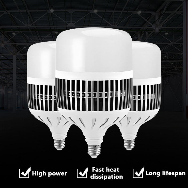 Wholesale E40 Screw 80W Energy-Saving Fin Bulb 100W Factory Workshop Lighting E27 LED Super Bright Bulb