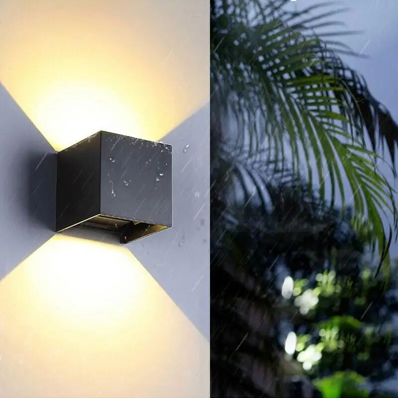 Courtyard Waterproof Exterior Garden Wall Lamp Home Decoration  Up Down LED Square Modern Outdoor Wall Lamps Wall Light