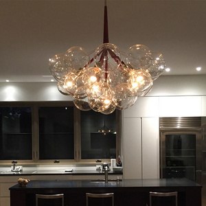 Nordic Designer 9 /12 /18 Heads Glass Chandelier White Coffee Wires Hanging Light Dinning Room Light Fixtures