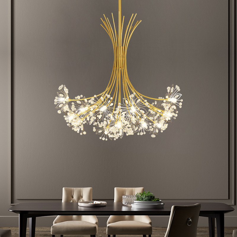 Luxury LED Chandeliers Art deco Gold Chandelier Pendant For Living room Kitchen Post Modern Bedroom Crystal Lighting lampadario