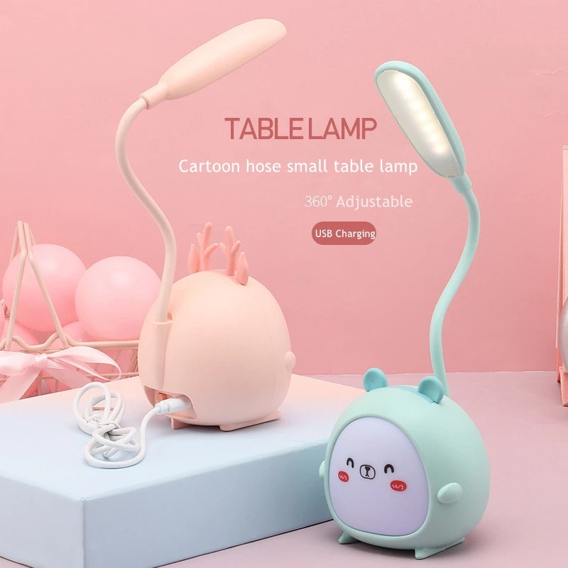 Cute Cartoon Desk Lamp Eye Protection Energy-saving Reading  USB Charging Sleeping Night Light LED Table Lamp for Kids Gift