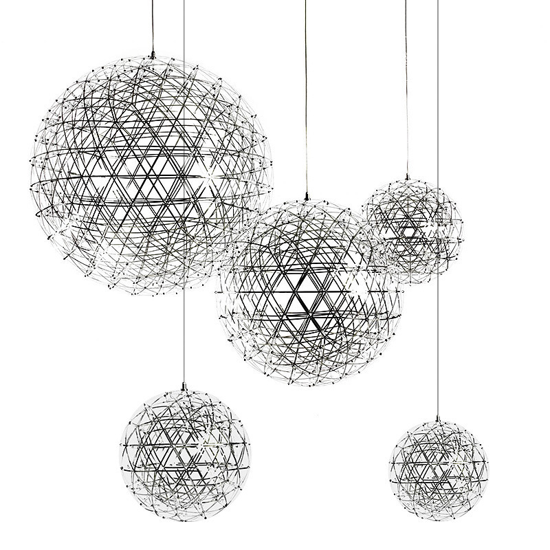 Modern Simple Loft Lobby Home Decor lighting 110-240V Stainless Steel Spark Firework Ball Fixture Pendant Lamp  LED Chandelier