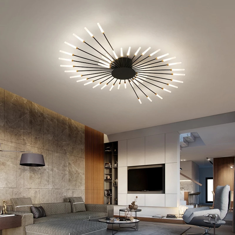 Hot Sale Fireworks Led Ceiling For Living Room Bedroom Home Pendant Moder Lamp Lighting Chandelier Ceiling Light Hanging