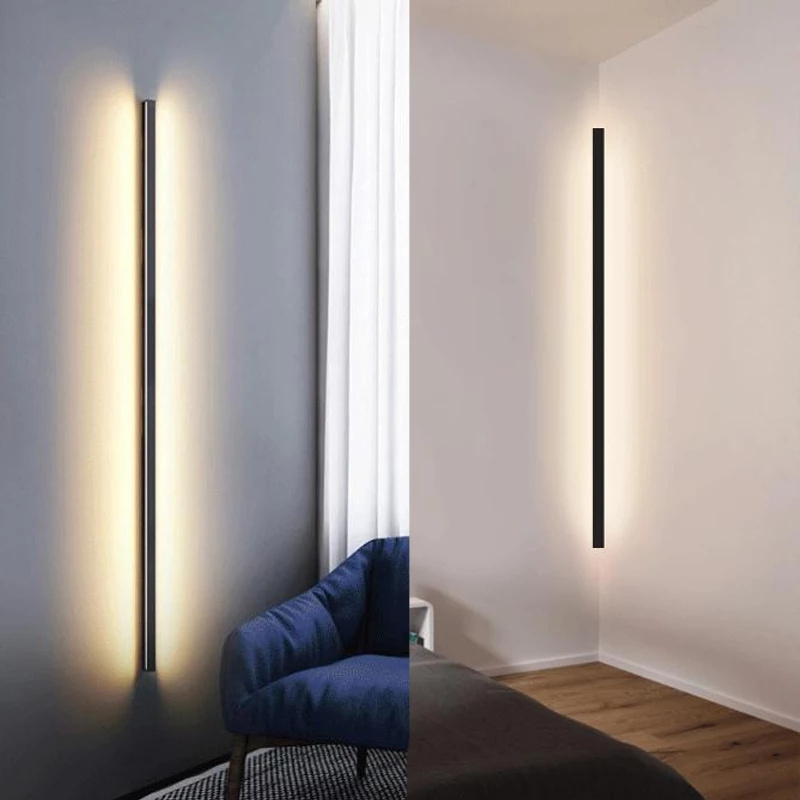 Modern Minimalist Corner Indoor Simple Line Light Wall Sconces Stair Bedroom Bedside Home Decor Lighting Fixtures LED Wall Lamp