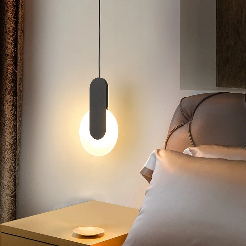 Modern Minimalist LED Long Line Single Head Chandelier Coffee Shop Bar Table Lamp Bedroom Bedside Lamp Restaurant Pendant Lights