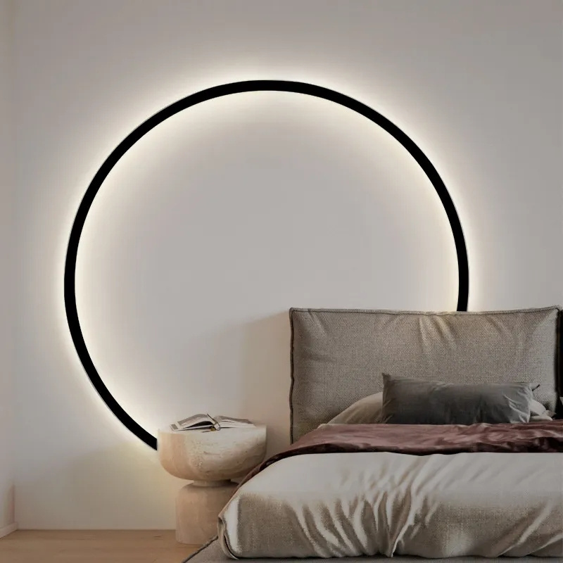 New Minimalist Home Indoor Decor Wall Sconce Living Room Bedroom Hotel Background Wall Light Bedside Lights LED Circle Wall Lamp