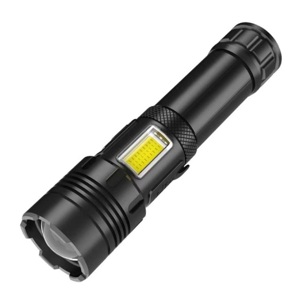 COB Strong Light Flashlight P70 Telescopic Zoom Charging Outdoor Multi-Function LED Rechargeable Flashlight