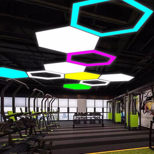 Durlitecn Office RGB Hexagonal LED Light Hanging Ceiling Garage Barbe Light Special-Shaped Pendant Light For Gym