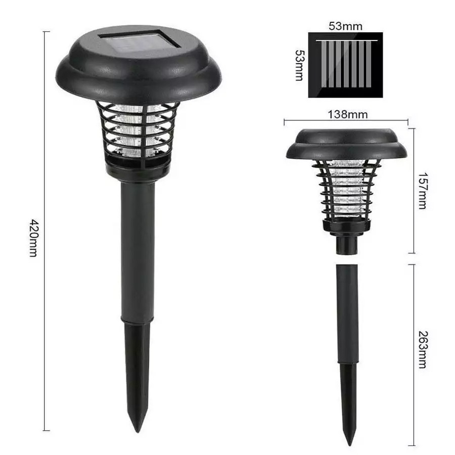 Durlitecn Wholesale Outdoor Waterproof Trap Electric Zapper Solar Mosquito Killer Lamp With UV LED