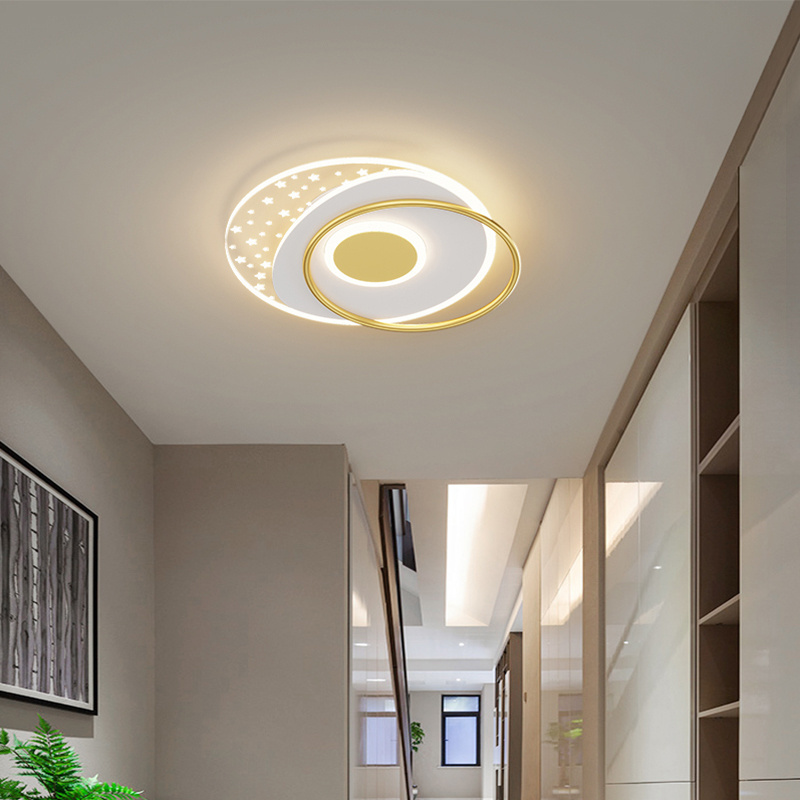 Simple And Modern Creative Aisle Ceiling Lights Wrought Iron Geometric Porch Lights Hallway Corridor LED Balcony Corridor Lamps