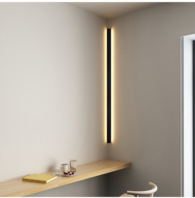 Modern Minimalist Corner Indoor Simple Line Light Wall Sconces Stair Bedroom Bedside Home Decor Lighting Fixtures LED Wall Lamp