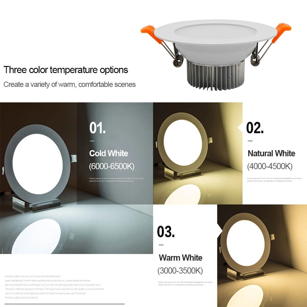 Recessed Trimless Downlight High Bright Ceiling Spot Lamp with Junction Box 4inch 9W 6inch 12W LED Down Light