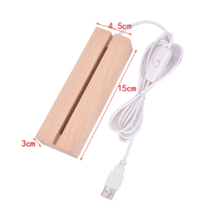 Base USB Cable Switch Night Light 3D Led Night Lamp Base Wooden Led Night Lamp