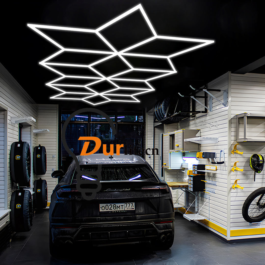 Durlitecn New Arrivals Commercial Car Workshop Ceiling Light DIY Detailing Light Showroom Garage Led Big Snowflake Light