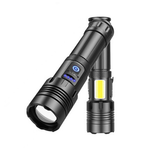 COB Strong Light Flashlight P70 Telescopic Zoom Charging Outdoor Multi-Function LED Rechargeable Flashlight