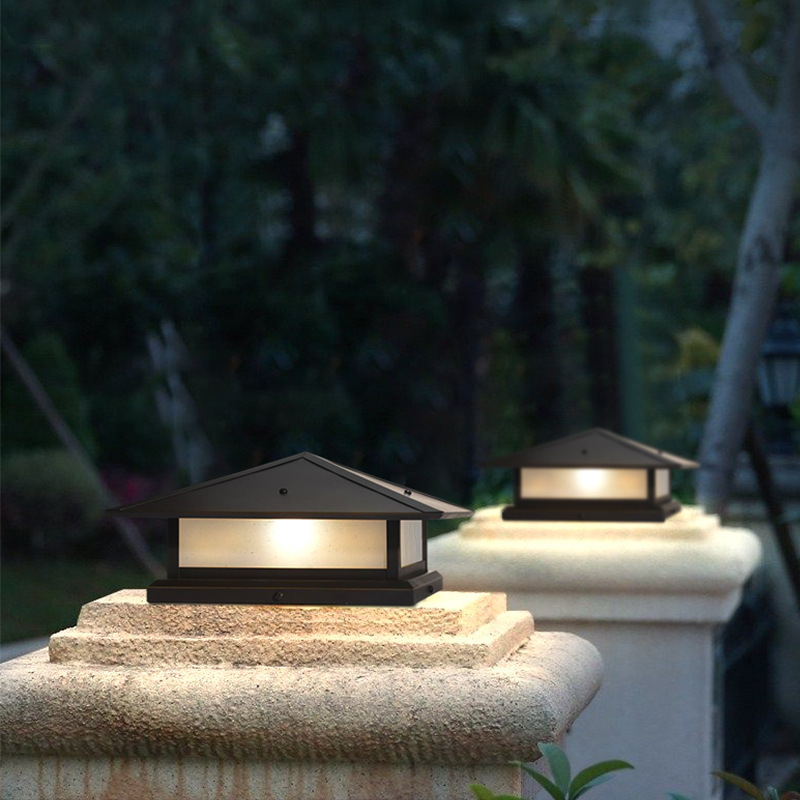 Outdoor Waterproof Pillar Courtyard Doorpost Lamp Villa Garden Wall Landscape Lamp New Chinese House Style LED Pillar Lamp