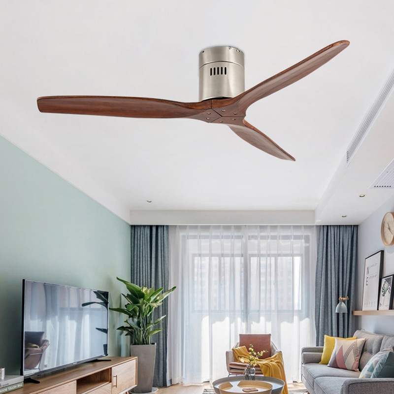 Durlitecn Modern Black Wooden Ceiling Fan Without Lamp With Remote Control Wood 42 inch Ceiling Fan Light For Bedroom