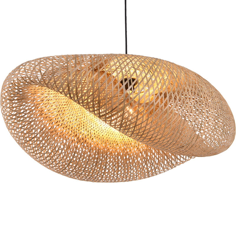 Modern Rattan Ceiling Hanging Chandeliers Decorative Restaurant Lighting Bamboo Weaving Rattan Pendant Light For Restaurant