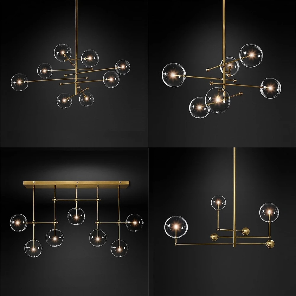 Durlitecn Modern LED Chandelier Lighting Ball Glass Lamp Nordic Fixture Creative Glass Pendant Light For Dining Room