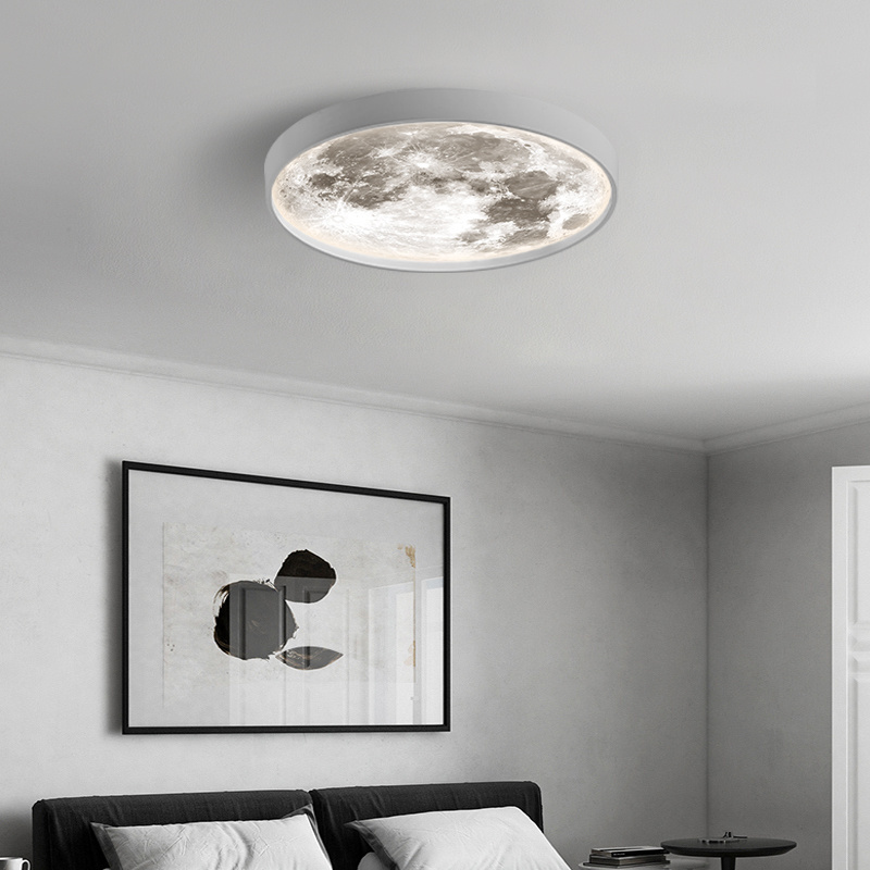 Bedroom Dining Room Ceiling Lights Home Indoor Lighting Decor Lamp Chandelier Moon 48W Dimmable Led Ceiling Lamp