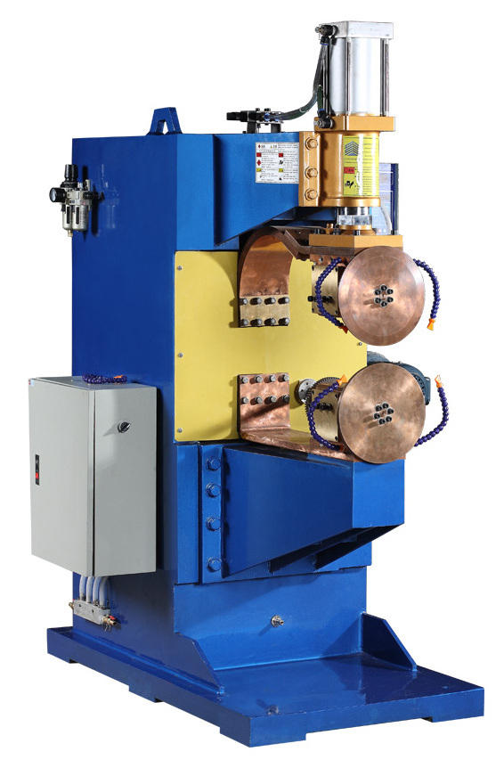 Automatic longitudinal seam welding machine for steel barrel storage bin