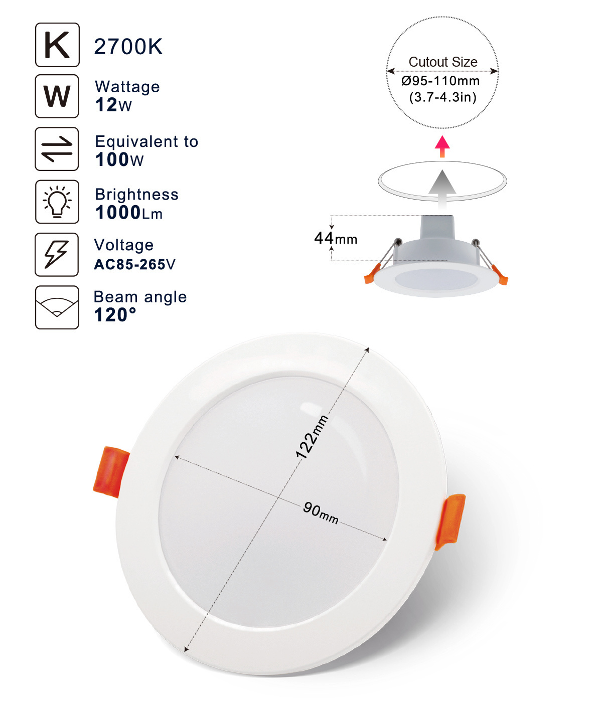 DUSKTEC 3 inch 4 inch 6 inch  6W 7W 10W 12W 16W Recessed Ceiling Smart LED RGB Downlight