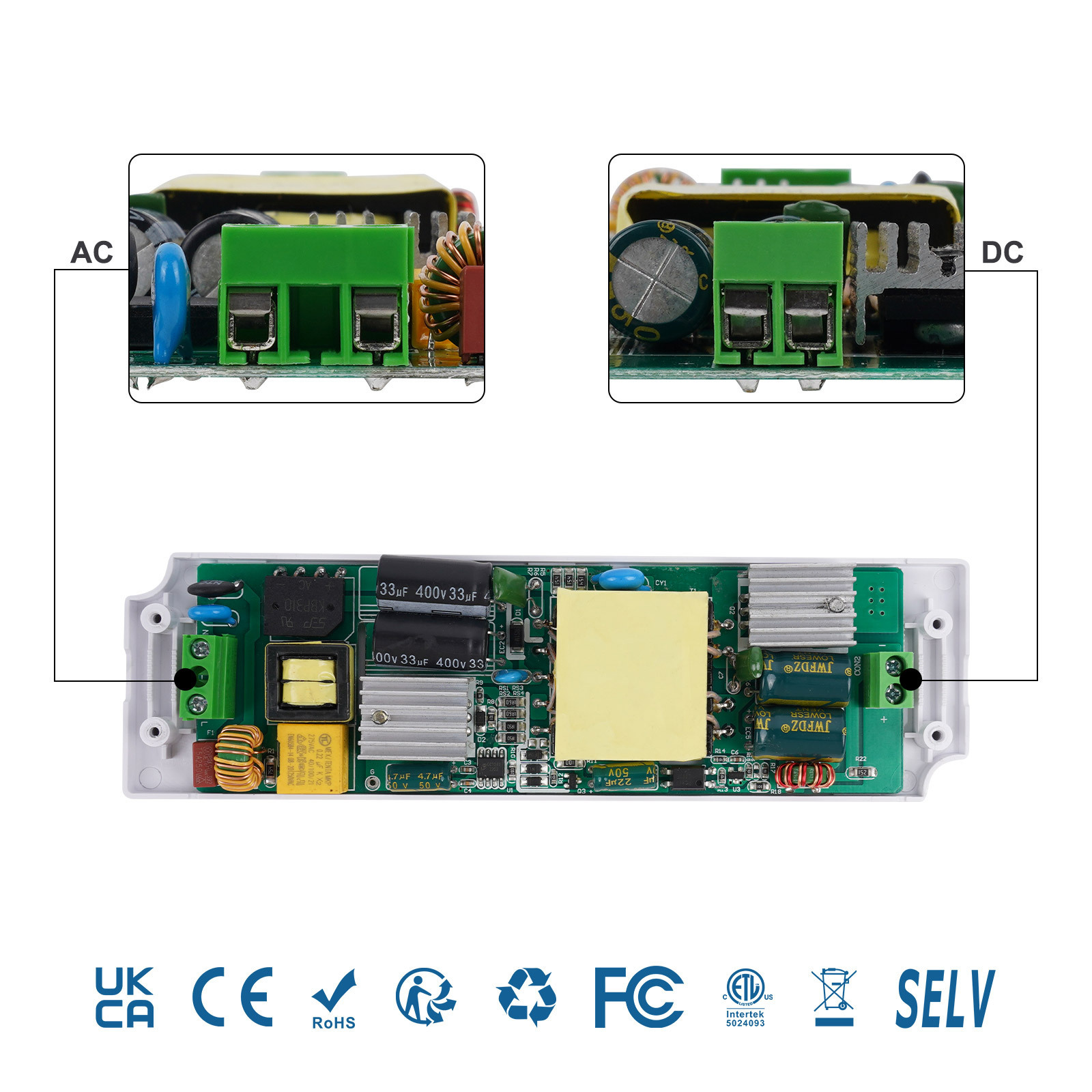 High Quality Ultra Slim 12V 24V LED Power Supply 60W Multiple Port LED Driver for Cabinet Mirror Smart Home Lighting