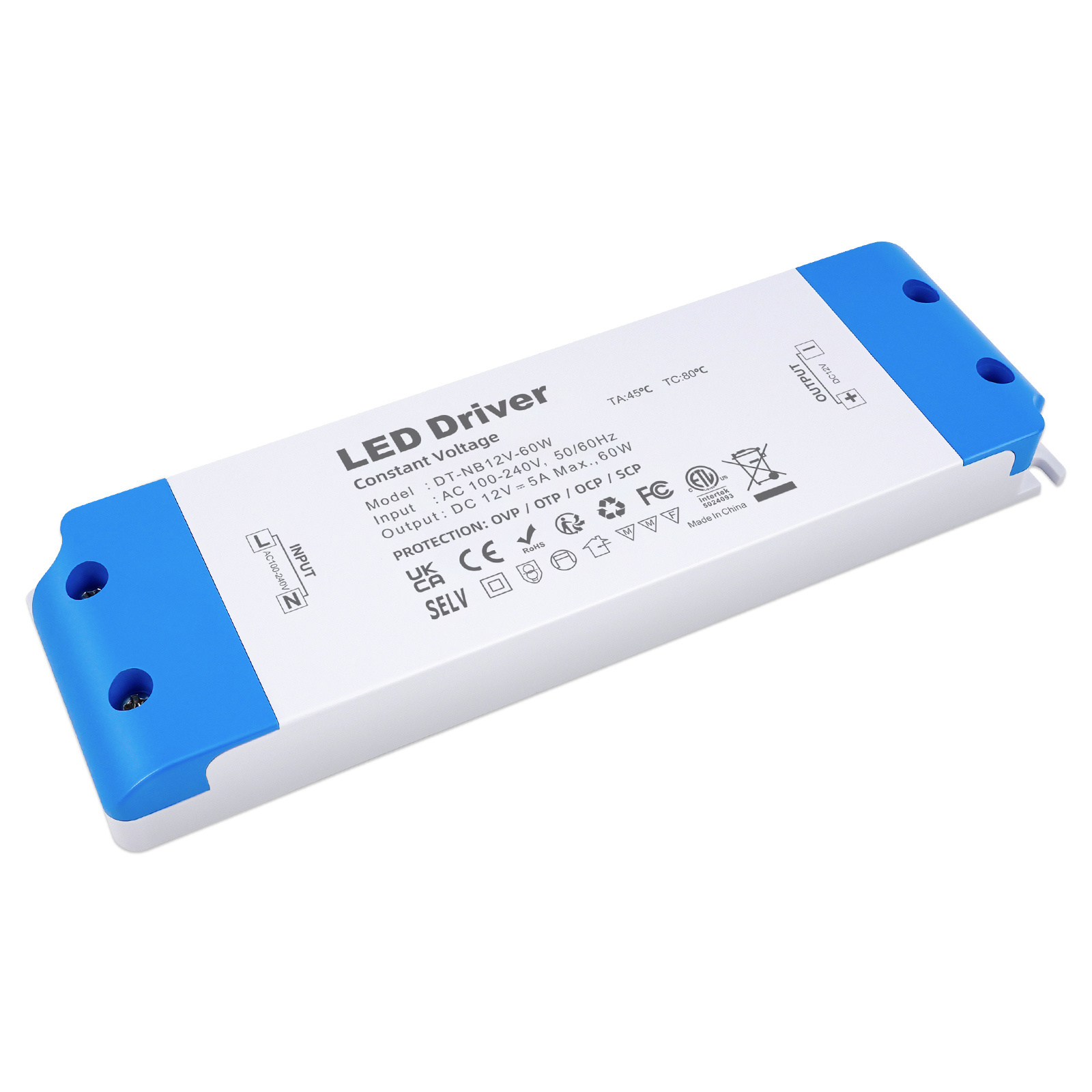 High Quality Ultra Slim 12V 24V LED Power Supply 60W Multiple Port LED Driver for Cabinet Mirror Smart Home Lighting