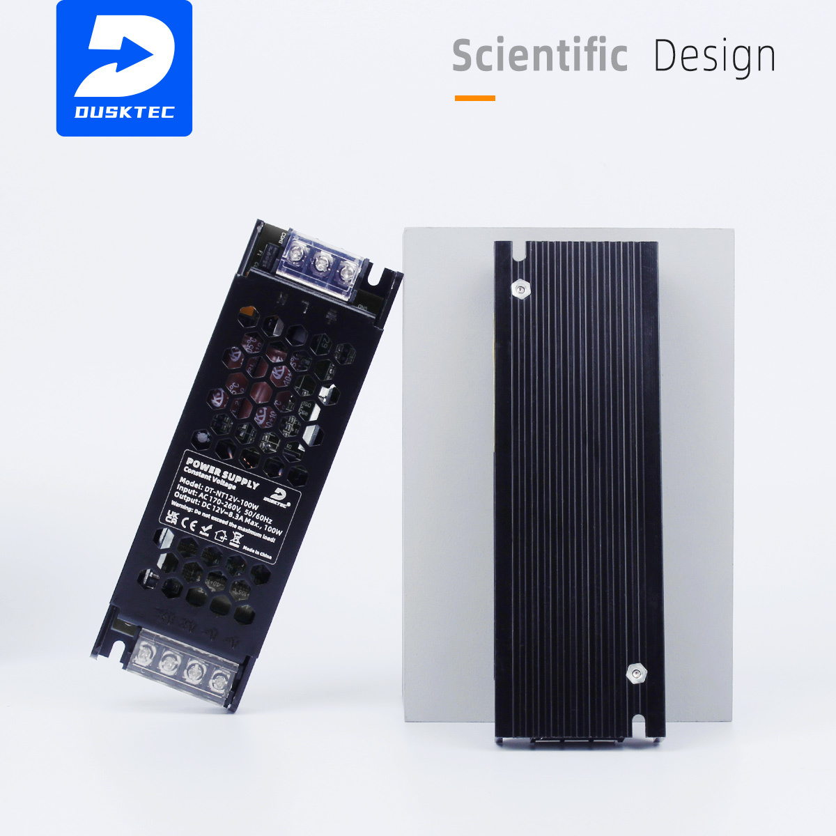 DUSKTEC CUSTOM 60W 100W AC 100-260V DC 12V 24V IP20 Multi Channel Constant Voltage Dark Energy Led Switching Power Supply