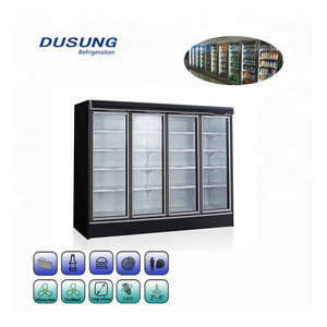 Supermarket Sliding Door Vegetable Ice Cream Refrigerators Upright Chiller Refrigeration Equipment