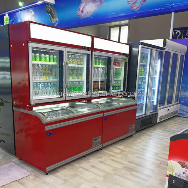 commercial wall mounted overhead island chiller New Design Supermarket Commercial Wall Site Combi Freezer