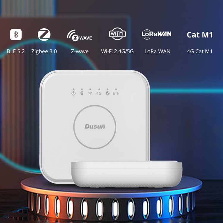 Dusun Linux RK3328 Z-wave Wifi Ble Zigbee Lorawan 4G LTE CAT M1 IoT Ceiling Edge Gateway