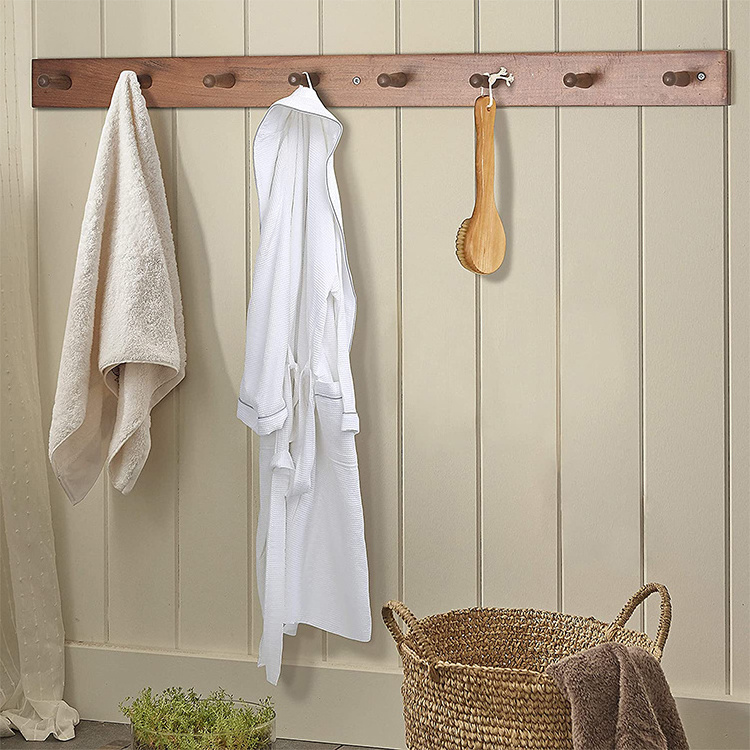 DU'S Long wall coat rack shaker type wooden wall hanging coat rack