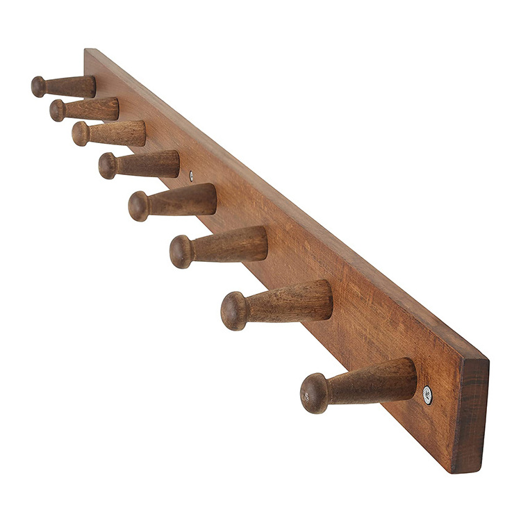 DU'S Long wall coat rack shaker type wooden wall hanging coat rack