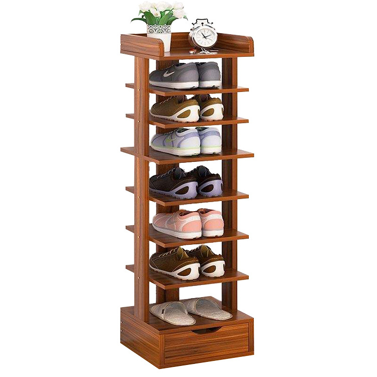 DU'S living room furniture entryway wood top shoe rack Simple household vertical shoe rack for home