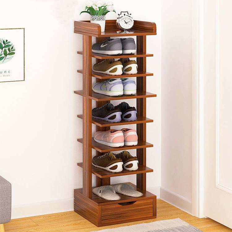 DU'S living room furniture entryway wood top shoe rack Simple household vertical shoe rack for home