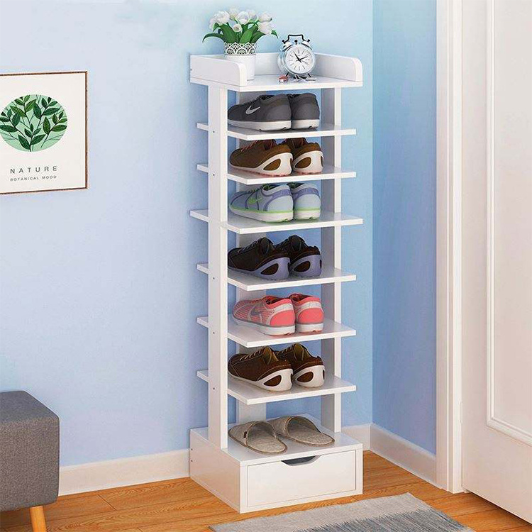 DU'S living room furniture entryway wood top shoe rack Simple household vertical shoe rack for home