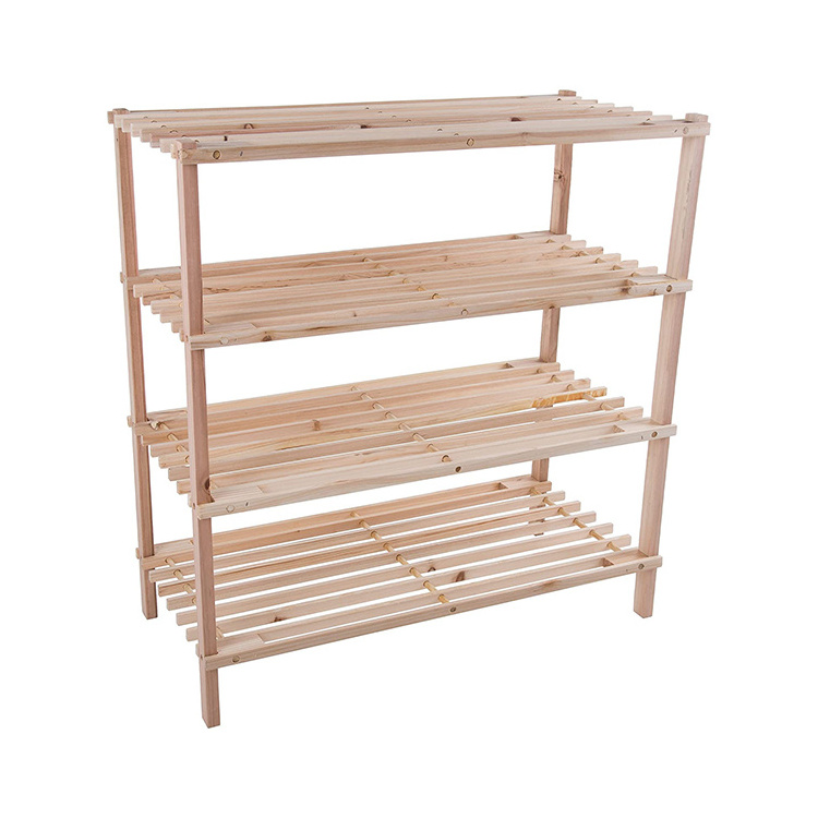 DU'S portable four-layer wooden shoe rack organizer shelf rack portable storage shelf cabinet indoor and outdoor